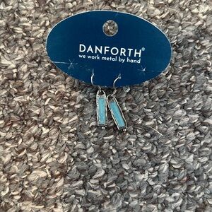 NWT Brand new, Aspire Blue Bell Danforth Dangle Earrings. Made by hand in USA.